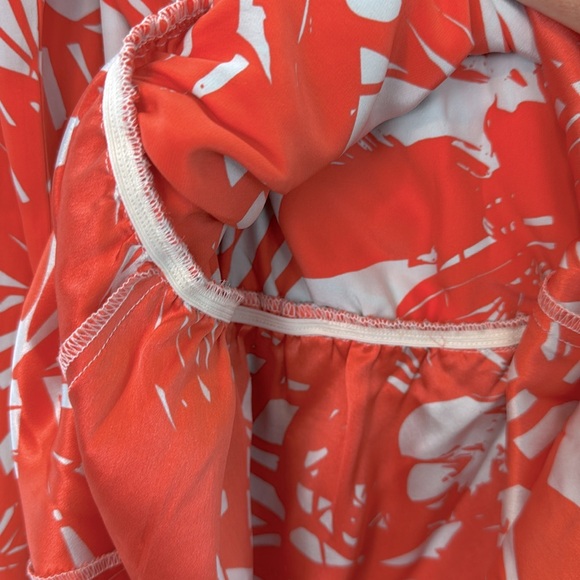 Parker women’s 100% silk Orange light blue long sleeve mini dress cut out back M - Picture 9 of 9